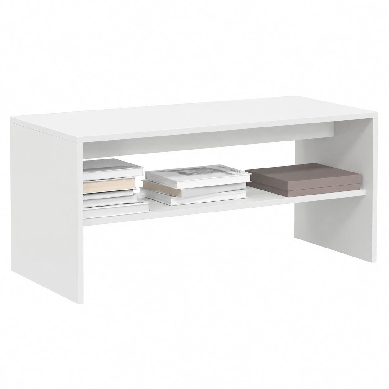 Mobile Porta TV Bianco 100 × 40 × 40 cm in Legno Multistrato, Arredo Mobile Porta TV Mobiletto Basso per TV per Tavolino da Salotto Industriale