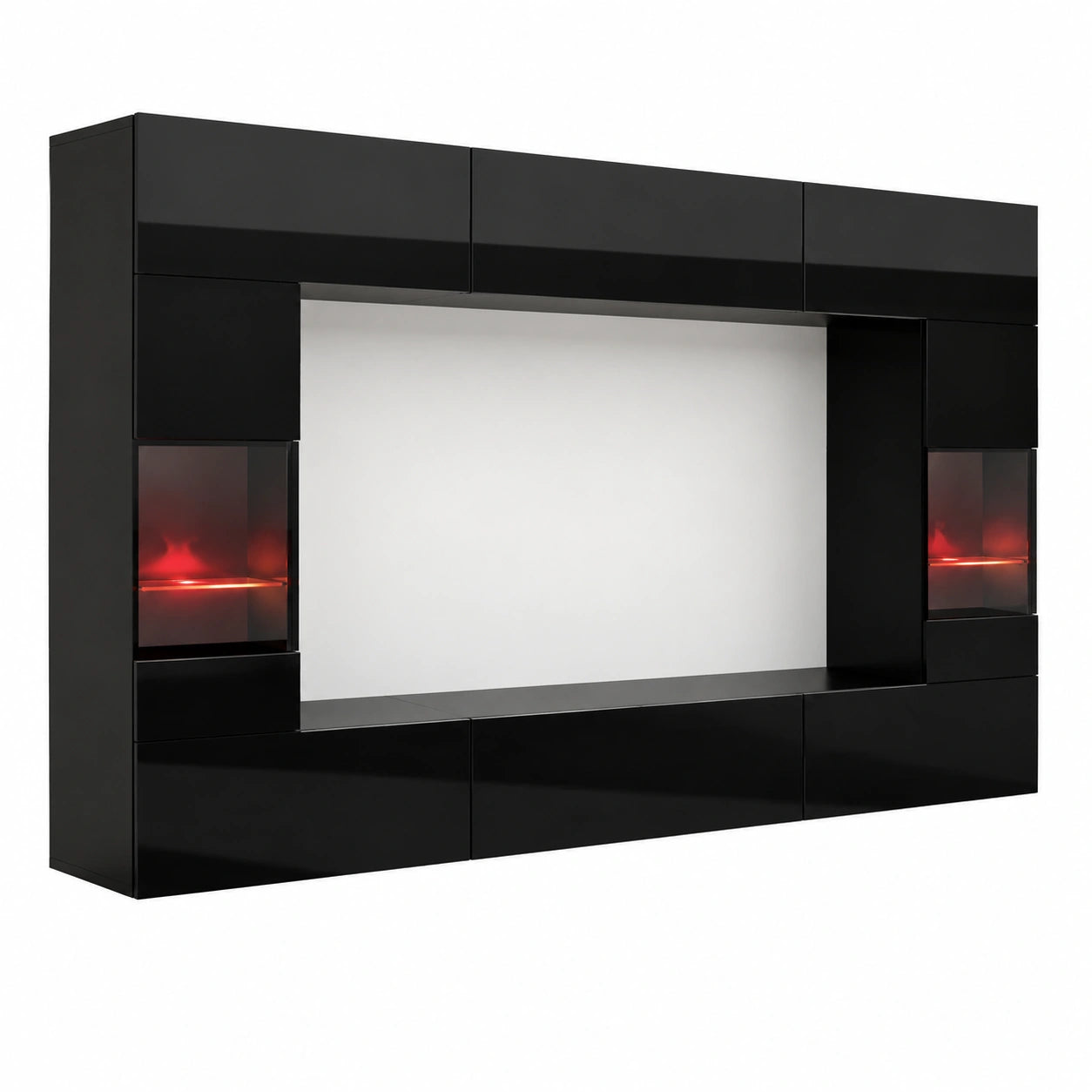 Furnitech C29 Future Pareti attrezate, Soggiorno moderno, set mobile TV, Armadio moderno, Pensile (Led bianco