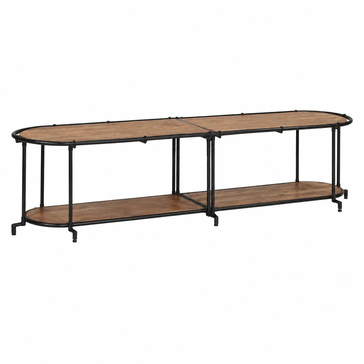 Mobile Porta TV 200 × 42 × 40 cm in Legno Massello di Acacia, Arredo Mobile Porta TV Mobiletto Basso per TV per Tavolino da Salotto Industriale
