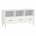 Mobile Porta TV Bianco Lucido 102 × 36 × 50 cm in Legno Multistrato, Tavolino per TV，Mobile Porta TV Soggiorno，Mobiletto Basso per TV da Salotto