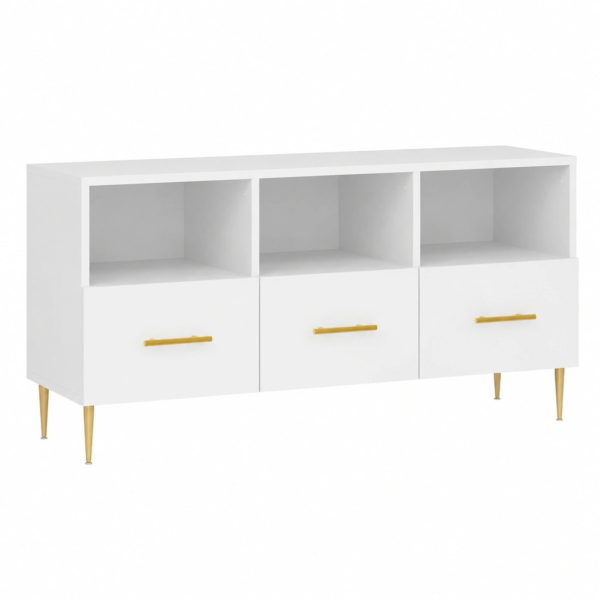 Mobile Porta TV Bianco Lucido 102 × 36 × 50 cm in Legno Multistrato, Tavolino per TV，Mobile Porta TV Soggiorno，Mobiletto Basso per TV da Salotto