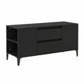 Mobile Porta TV Nero 102 × 44,5 × 50 cm in Legno Multistrato con 4 Vani e 2 Cassetti per Soggiorno Stile Industriale Moderno Supporto TV Robusto