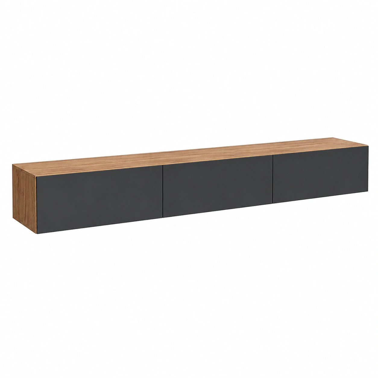 Mobile TV West, porta TV lungo 300 cm, mobiletto TV sospeso o da appoggio, mobile TV per soggiorno, 3X mobile porta TV 37,8 × 100 × 30 cm