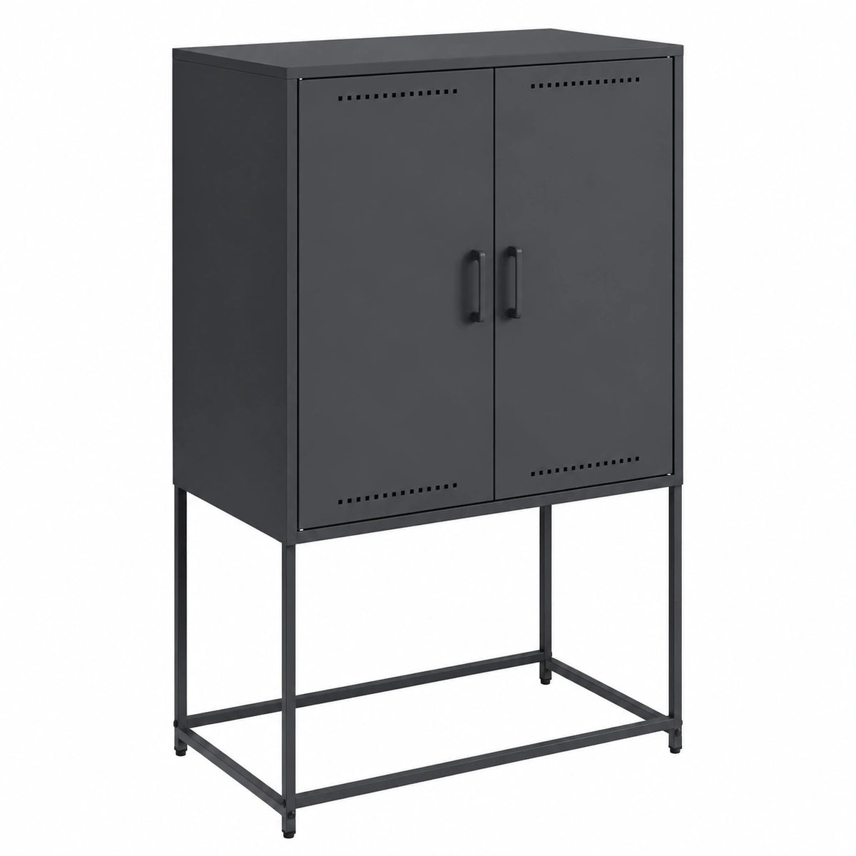 Mobile TV Nero 68 × 39 × 60,5 cm in Acciaio, Mobile Porta TV Mobiletto Basso per TV per Tavolino da Salotto Industriale Supporto TV Soggiorno
