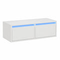 Mobile Porta TV con Luci LED 75 × 35,5 × 25 cm Bianco, Arredo Mobile Porta TV Mobiletto Basso per TV per Tavolino da Salotto Industriale Supporto TV