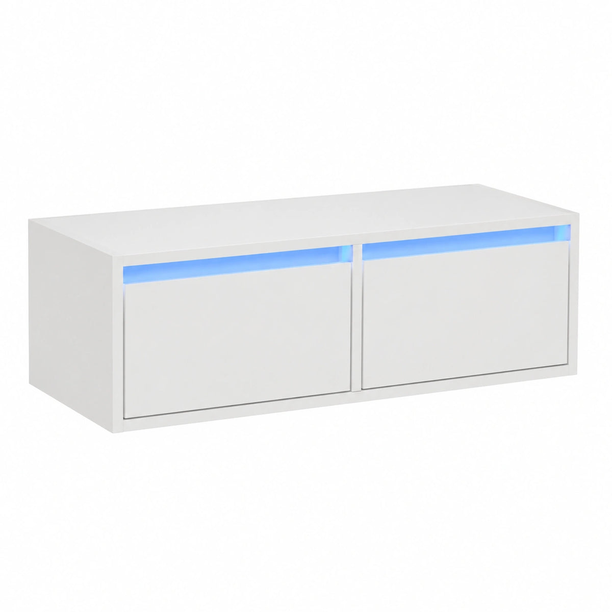 Mobile Porta TV con Luci LED 75 × 35,5 × 25 cm Bianco, Arredo Mobile Porta TV Mobiletto Basso per TV per Tavolino da Salotto Industriale Supporto TV