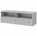 Mobile TV a Parete Grigio Cemento 100 × 30 × 30cm Legno Multistrato, Tavolino per TV，Mobile Porta TV Soggiorno，Mobiletto Basso per TV da Salotto