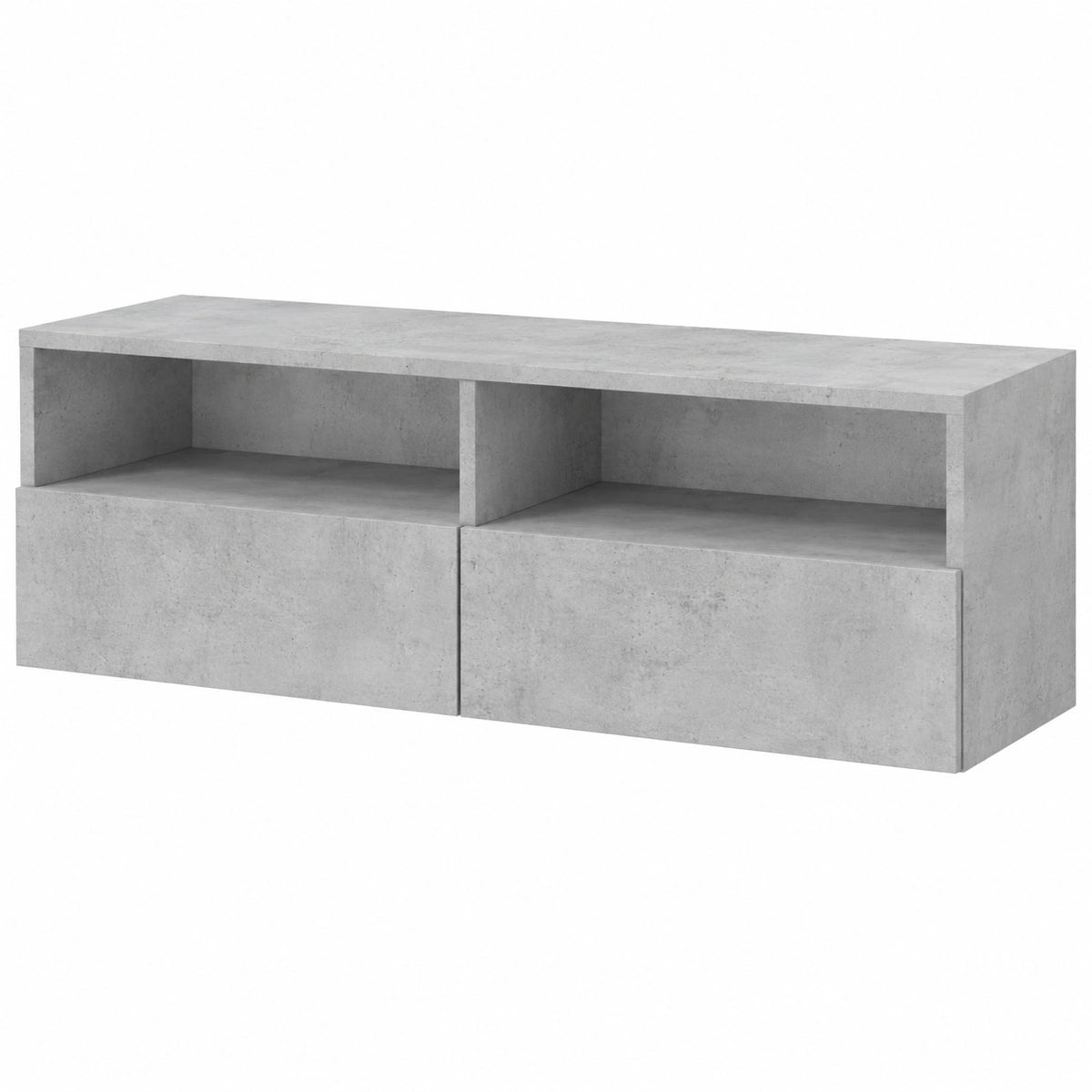 Mobile TV a Parete Grigio Cemento 100 × 30 × 30cm Legno Multistrato, Tavolino per TV，Mobile Porta TV Soggiorno，Mobiletto Basso per TV da Salotto