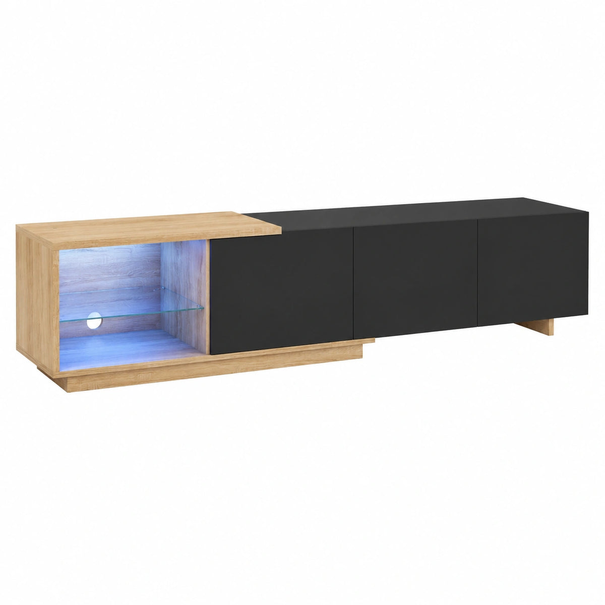 Mobile per TV con 3 Cassetto 2 Ripiani, Mobiletto TV per Salotto e Soggiorno in Legno, Mobile Porta TV Fino 70, 75, 80 Pollici, Consolle Porta TV