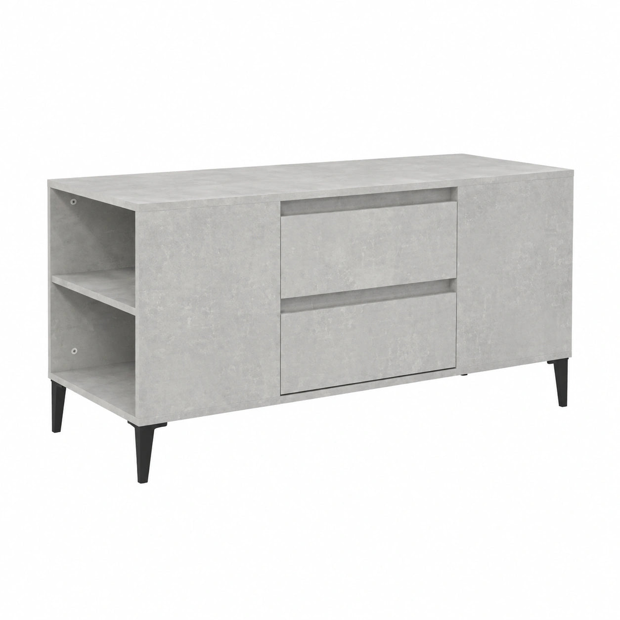 Mobile per TV Grigio Cemento 102 × 44,5 × 50 cm Legno Multistrato, Tavolino per TV，Mobile Porta TV Soggiorno，Mobiletto Basso per TV da Salotto
