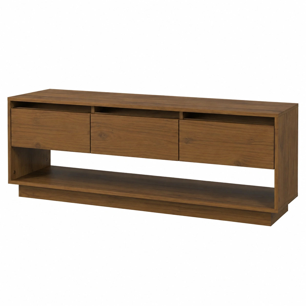 Mobile Porta TV Ambrato 110,5 × 34 × 40cm in Legno Massello di Pino, Tavolino per TV，Mobile Porta TV Soggiorno，Mobiletto Basso per TV da Salotto
