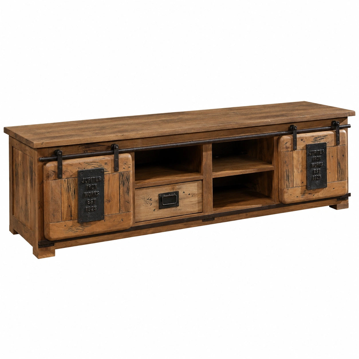 Mobile TV Mango naturale Laccato 200 cm (BxTxH) RAILWAY, 73 kg Industrial vollmassiv MASSIVMOEBEL24.DE