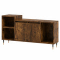 Mobile TV Rovere Fumo 100 × 35 × 55 cm in Legno Multistrato, Mobile Porta TV Mobiletto Basso per TV per Tavolino da Salotto Industriale Supporto TV