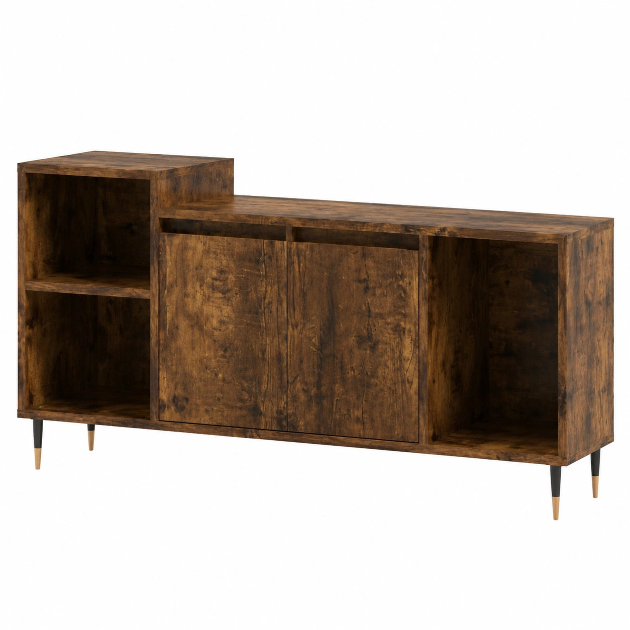 Mobile TV Rovere Fumo 100 × 35 × 55 cm in Legno Multistrato, Mobile Porta TV Mobiletto Basso per TV per Tavolino da Salotto Industriale Supporto TV