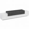 Mobile porta TV Nico, Credenza bassa da soggiorno, Base porta televisione, 100% in Italy, cm 240 × 45h52, Bianco lucido e Ardesia