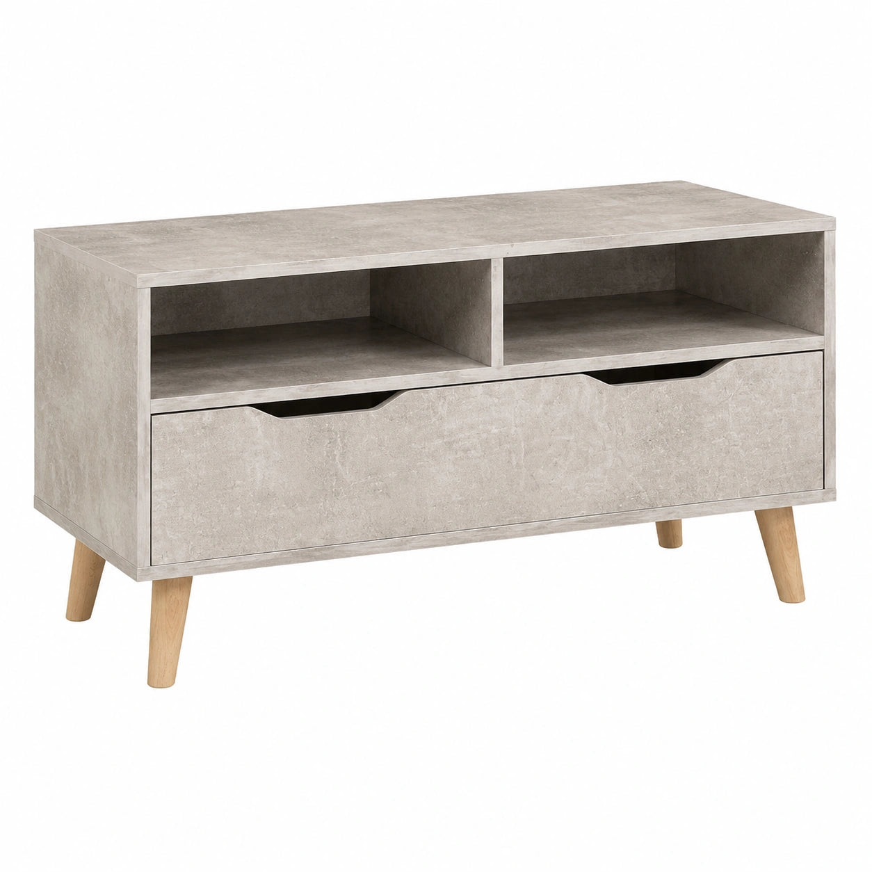 Mobile Porta TV Grigio Cemento 90 × 40 × 48,5 cm Legno Multistrato, Tavolino per TV，Mobile Porta TV Soggiorno，Mobiletto Basso per TV da Salotto