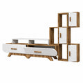 Dmora - Parete attrezzata Zephyria, Composizione soggiorno, Mobile salotto multiuso, Armadio porta TV, 205 × 37h50 cm