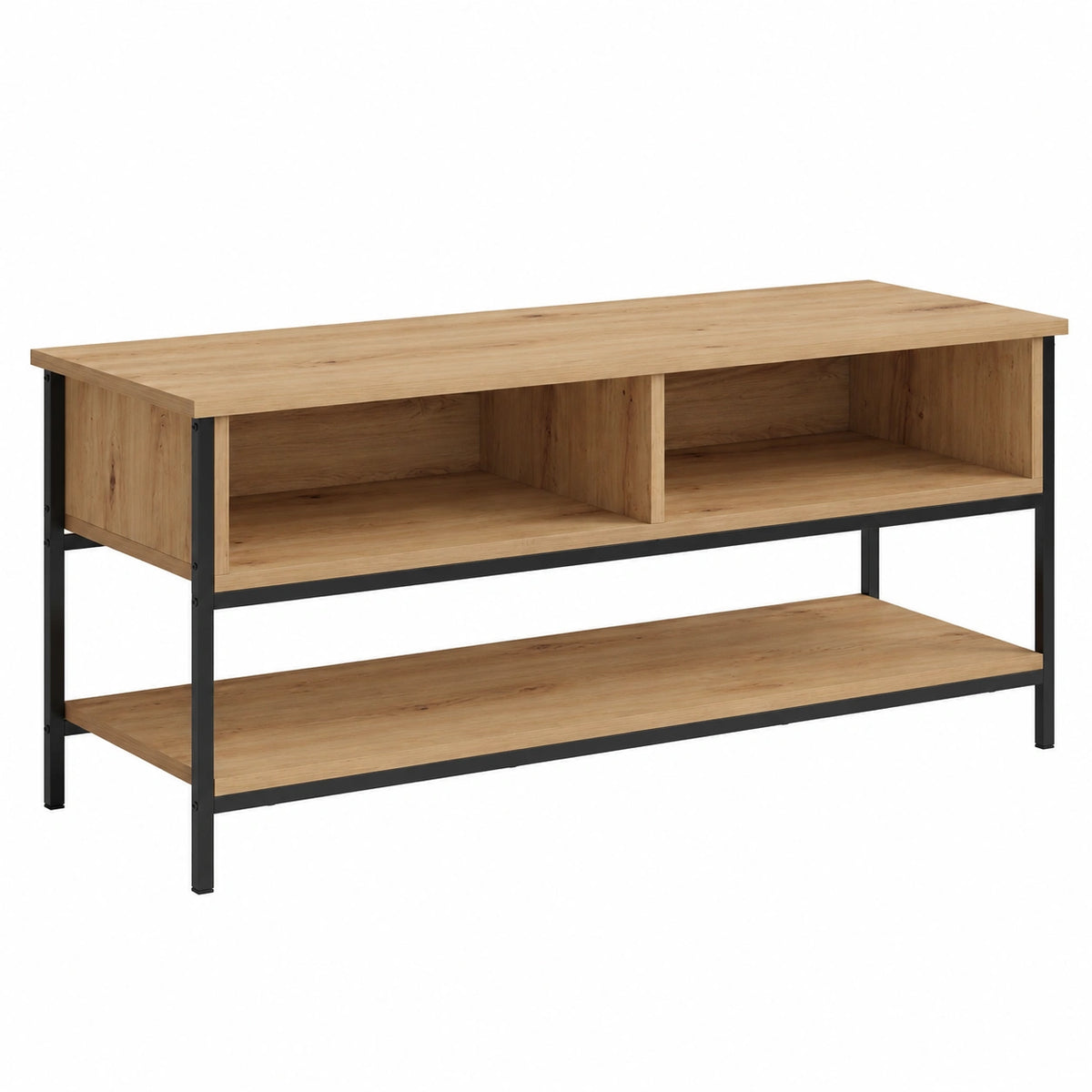 Mobile TV Artisan Rovere 100 × 35 × 45 cm Legno ingegnerizzato e Acciaio, Mobile Porta TV Mobiletto Basso per TV per Tavolino da Salotto Industriale