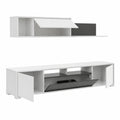 Dmora Parete Attrezzata Gruf 41 × 200 × 180h cm Bianco Lucido 6 Ripiani Modulabile, Apertura Battente e a Ribalta