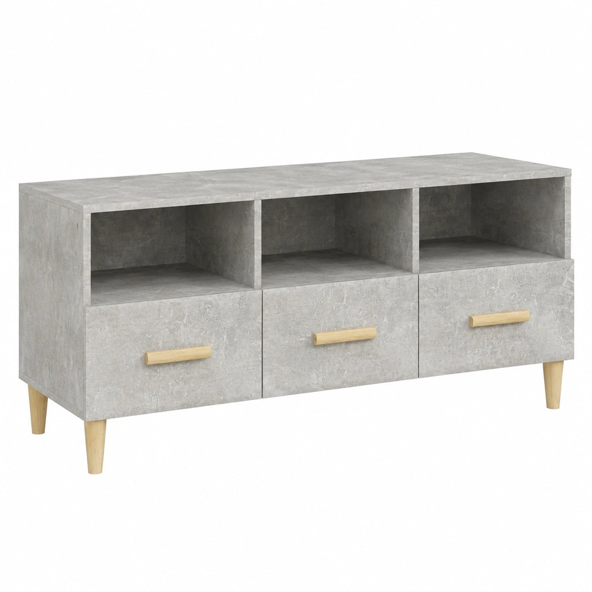 Mobile Porta TV Grigio Cemento 102 × 36 × 50 cm Legno Multistrato, Tavolino per TV，Mobile Porta TV Soggiorno，Mobiletto Basso per TV da Salotto