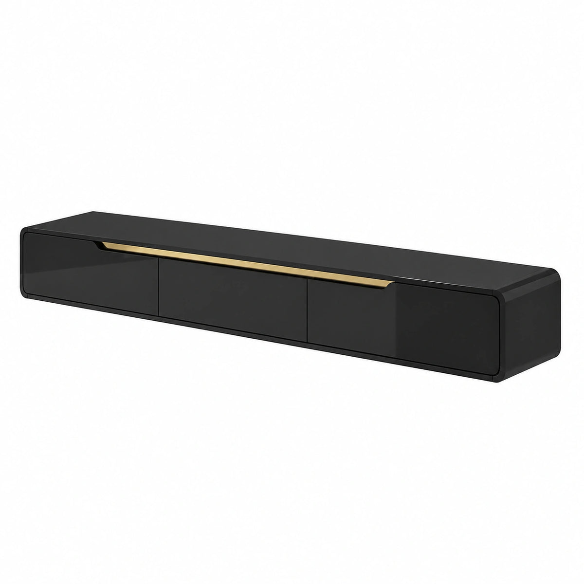 Mobile TV Sospeso, Console TV Galleggiante Multimediale Moderno, Con cassetti e ante, Nessun assemblaggio richiesto Mobili Soggiorno (Nero A, 140cm)