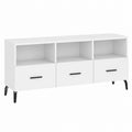 Mobile Porta TV Bianco 102 × 36 × 50 cm in Legno Multistrato, Tavolino per TV，Mobile Porta TV Soggiorno，Mobiletto Basso per TV da Salotto Industriale