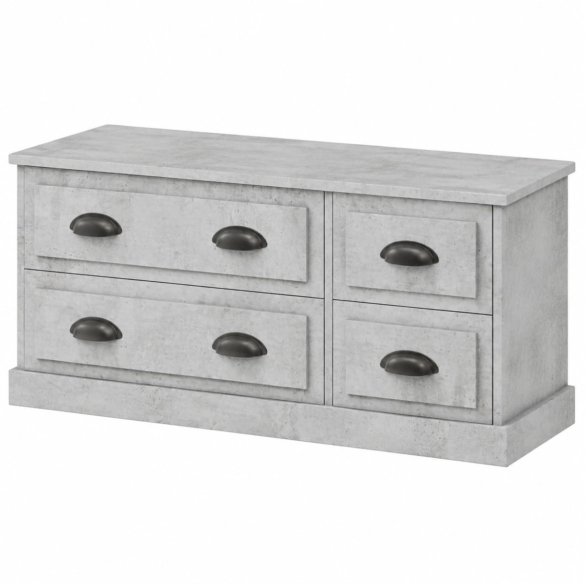Mobile Porta TV Grigio Cemento 100 × 35,5 × 45cm Legno Multistrato, Tavolino per TV，Mobile Porta TV Soggiorno，Mobiletto Basso per TV da Salotto