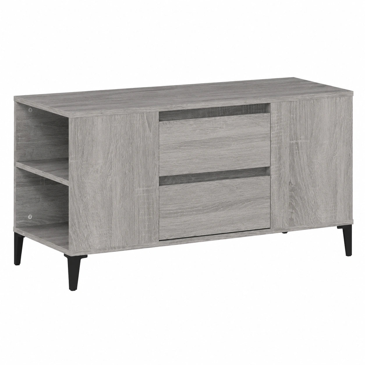 Mobile Porta TV Grigio Sonoma 102 × 44,5 × 50 cm Legno Multistrato, Tavolino per TV，Mobile Porta TV Soggiorno，Mobiletto Basso per TV da Salotto