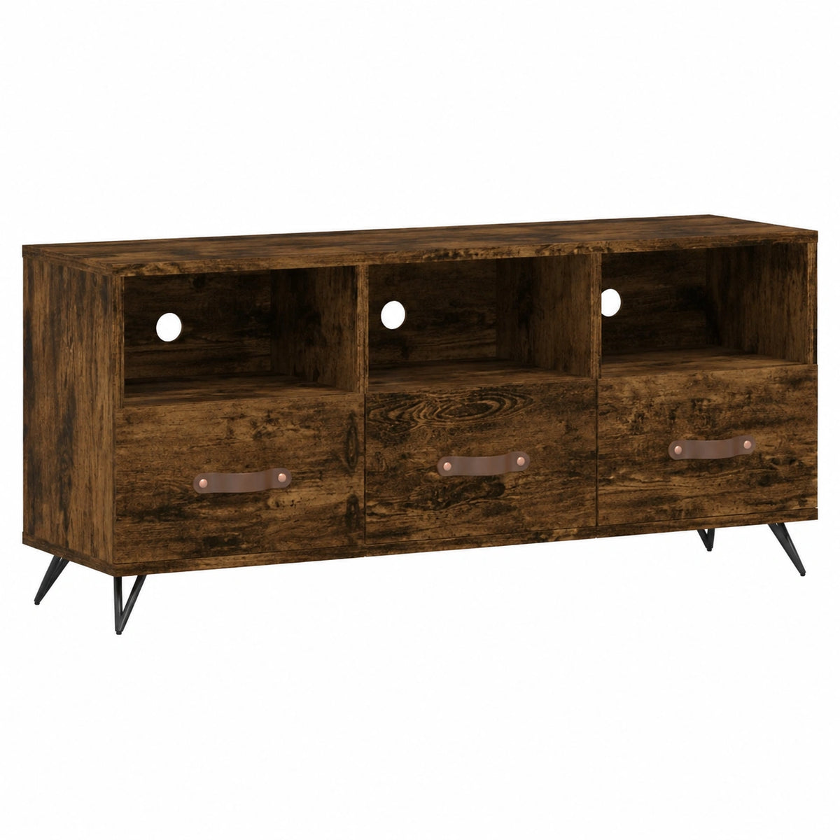 Mobile Porta TV Rovere Fumo 102 × 36 × 50 cm in Legno Multistrato, Mobile Porta TV Mobiletto Basso per TV per Tavolino da Salotto Industriale