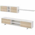 Mobile Porta TV Moderno, Pensile a 2 Ante e mensola, cm 200 × 46 × 41, Colore Rovere e Bianco, 200 × 46 × 41