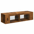 Mobile Porta TV con LED Legno Antico 135 × 39 × 30 cm Truciolato, Mobile Porta TV Mobiletto Basso per TV per Tavolino da Salotto Industriale Supporto